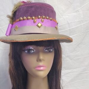 Purple and Tan Women's Fashion Hat
